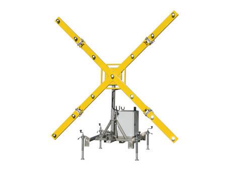 Croix lumineuse mobile FIREFLY indiquant la fermeture d’une piste d’aéroport